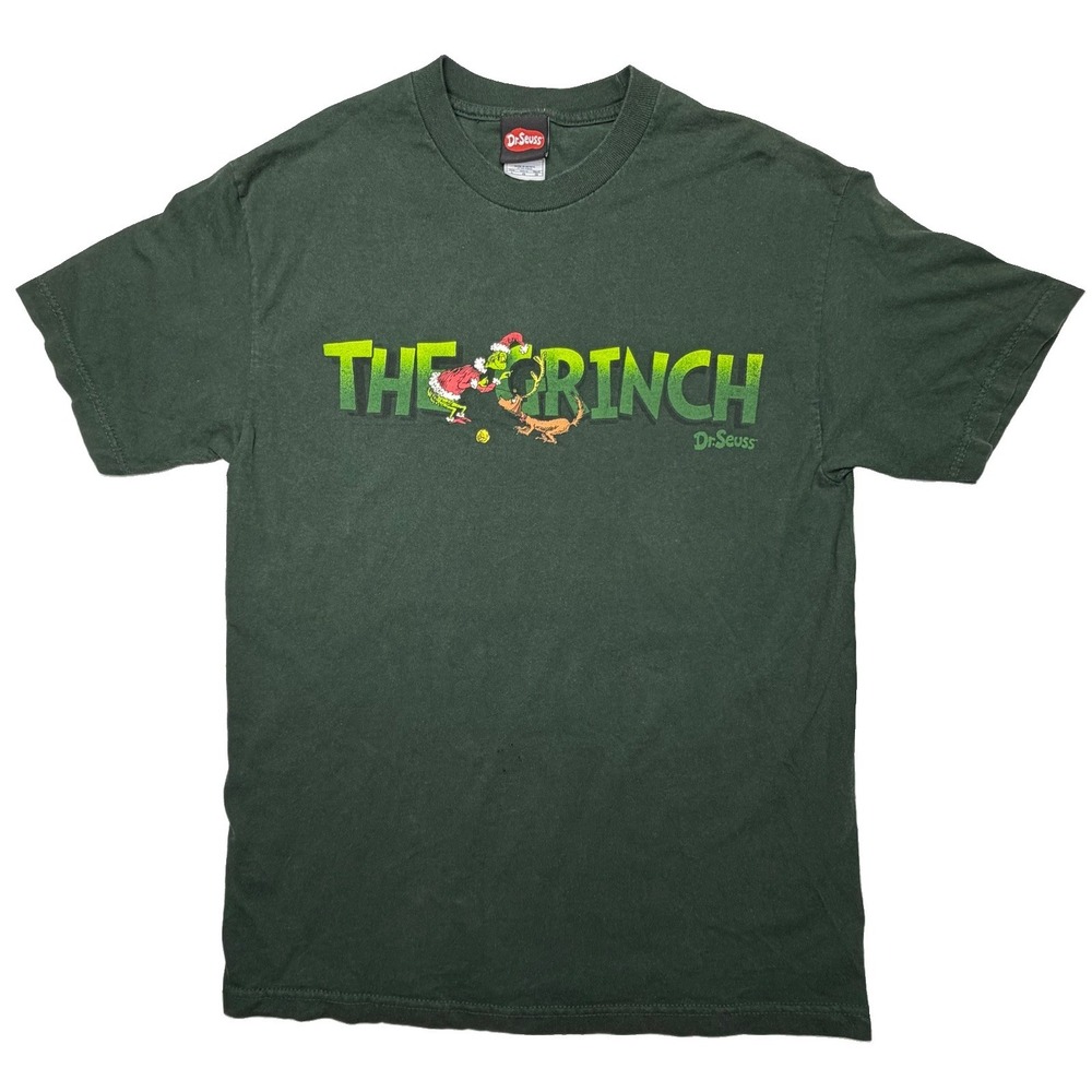 Vintage Dr Seuss The Grinch Max Christmas T Shirt Mens Large Green Y2K 2001
